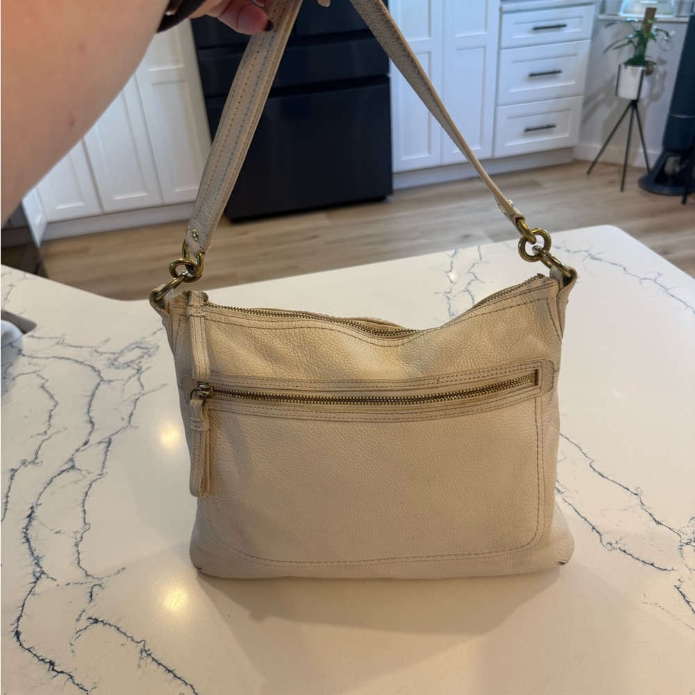 COACH Poppy Perri Hippie Off White Leather Large Hobo Bag #22421M